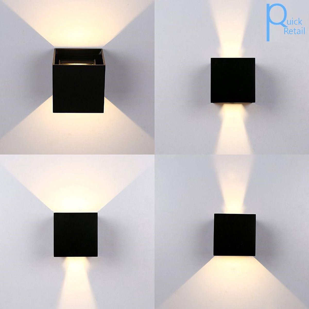 led wandlamp - 7 watt - buitenverlichting - zwart