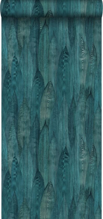 Origin Wallcoverings eco texture vlies behang bladeren zeegroen - 347368 - 53 cm x 10,05 m