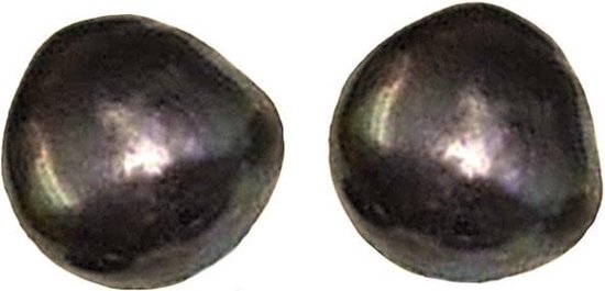 Zoetwater parel oorbellen Big Brown Baroque Pearl - oorknoppen - echte parels - bruin - sterling zilver (925)
