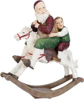 Clayre & Eef Santa sur cheval à bascule 45x18x50 cm