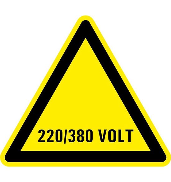 Sticker elektriciteit waarschuwing 220/380 volt 300 mm | bol