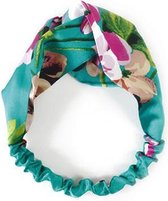 Haarband Satijn - Groen Bloemen - Bandana Hoofdband | 100% Polyester | Elastisch