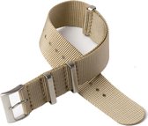 Chibuntu® - Beige / Khaki Nato Strap - Nato Strap collectie - Mannen - Horlogebanden - 20 mm bandbreedte