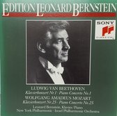 1-CD BEETHOVEN: PIANO CONCERTO NO 1 / MOZART:  PIANO CONCERTO NO 25 - NEW YORK PHILHARMONIC / BERNSTEIN