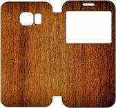 Samsung Galaxy S6 Hip Hoesje met Venster Hout, G920f