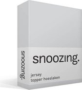 Snoozing Jersey - Topper Hoeslaken - 100% gebreide katoen - 140x200 cm - Grijs
