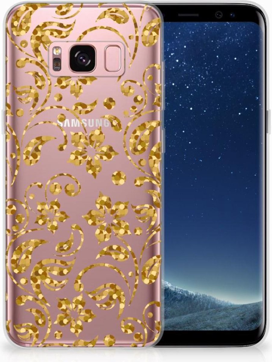 Samsung Galaxy S8 TPU Case Gouden Bloemen