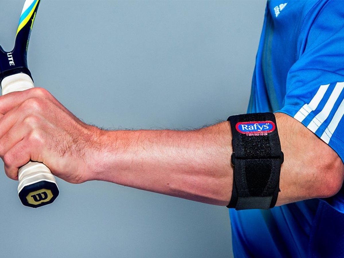 Rafys AAEB Tenniselleboogbandage, links S zwart