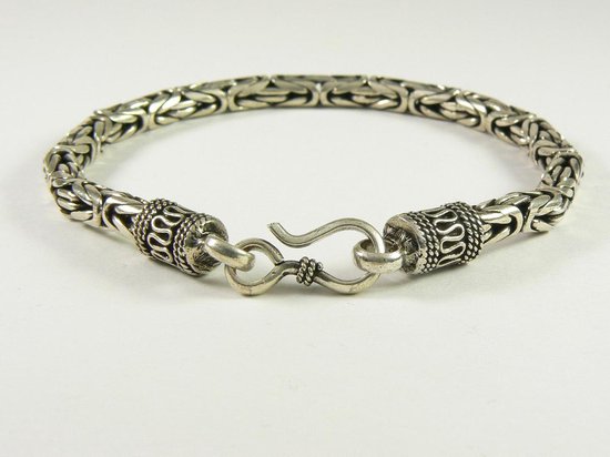 toewijding hefboom Worden Zware zilveren armband met koningsschakel - 19 cm | bol.com