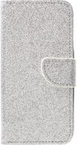 Shop4 - iPhone Xs Hoesje - Wallet Case Glitter Zilver