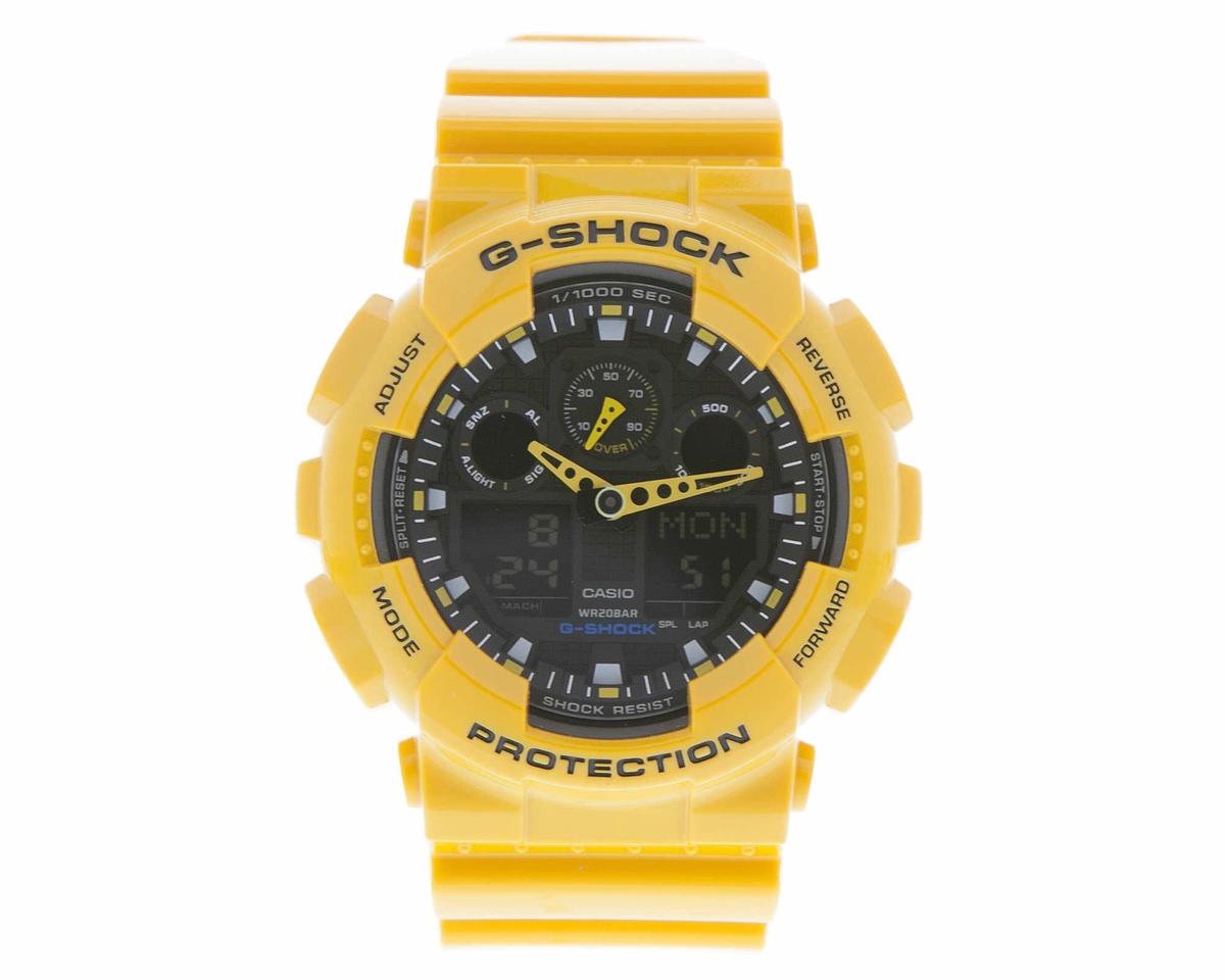 Casio GA-100A-9AER - Horloge - 50 mm - Kunststof - Geel | bol.com