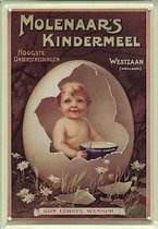 Molenaar's Kindermeel reclame - Zijn eerste Wensch - Metalen reclamebord - 10x15 cm