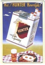 Hunter Virginia reclame Heerlijk Pakje Cigarettes reclamebord 10x15 cm