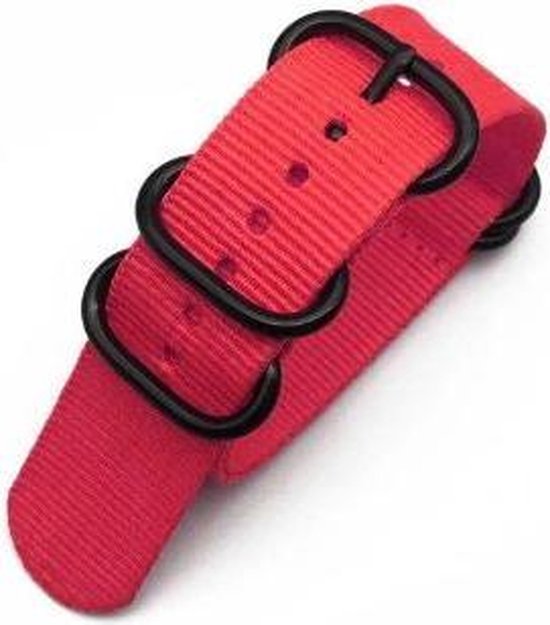 Premium Red - Zulu Nato strap 24mm - Horlogeband Rood
