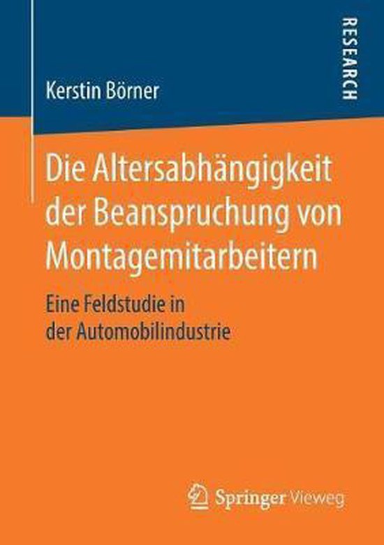 Die Altersabhängigkeit der Beanspruchung von Montagemitarbe ... - cover