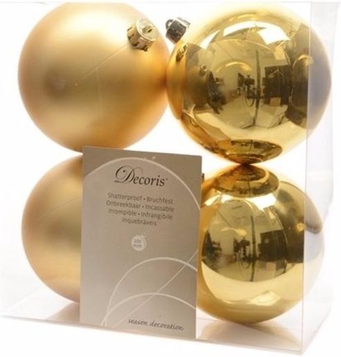 60x Witte/rosé/gouden kunststof kerstballen 6-7 cm - Mix - Onbreekbare
