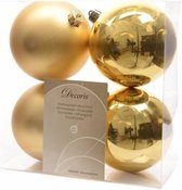 Onbreekbare gouden kerstballen 10 cm - 8 stuks - kerstversiering