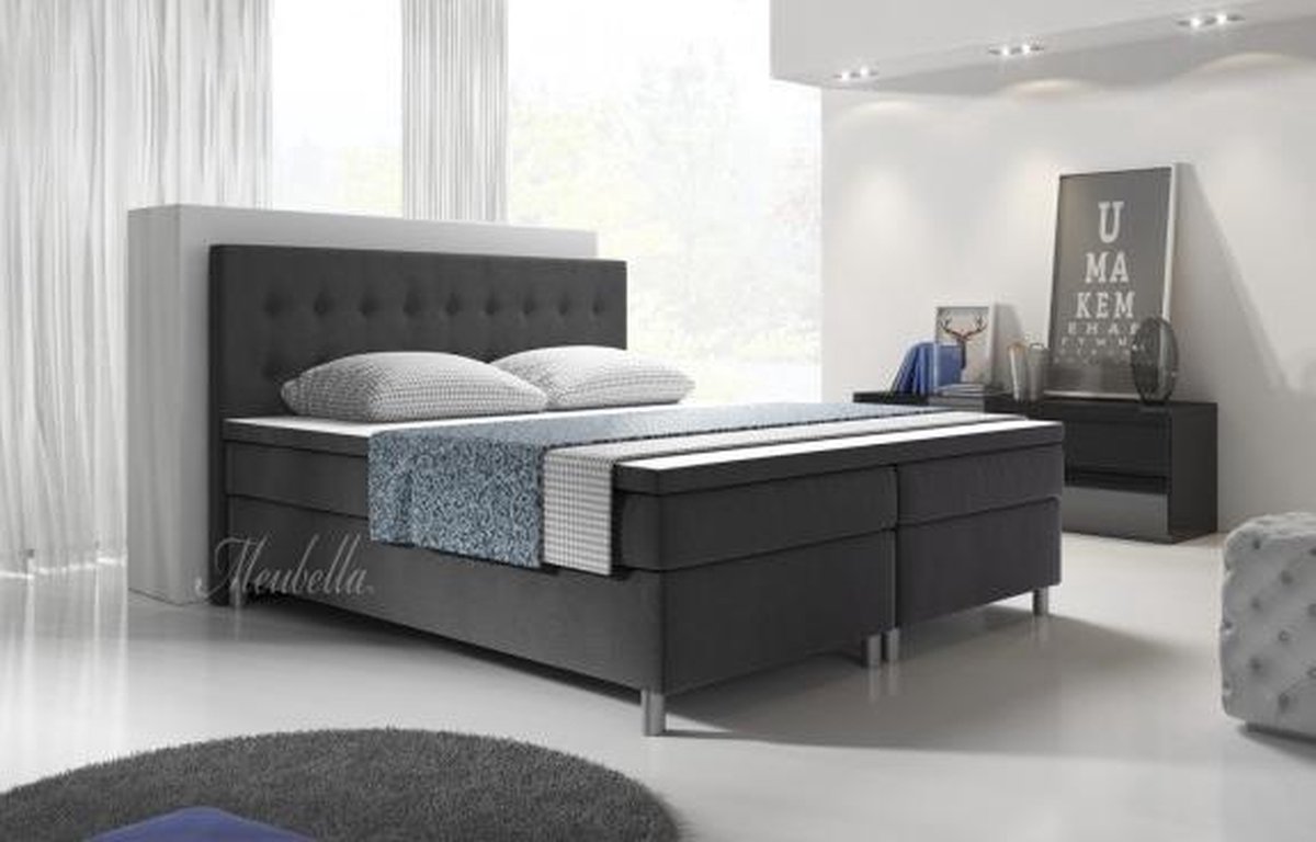 Boxspring Batavia - Grijs - 140x200 cm | bol.com