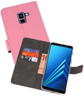 Booktype Telefoonhoesjes - Bookcase Hoesje - Wallet Case -  Geschikt voor Galaxy A8 Plus 2018 - Roze