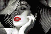 Diamond Painting pakket volwassenen | Red Lips 02 - 80 x 120 cm | Volledige bedekking met vierkante steentjes | FULL | DP Diamond Paintings