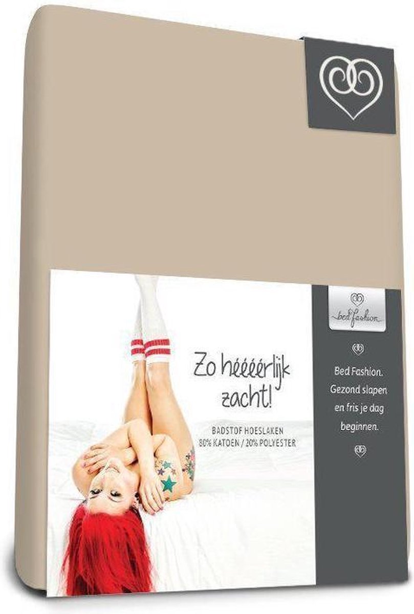 Badstof stretch hoeslaken Zand - 80 x 210 cm - Zand
