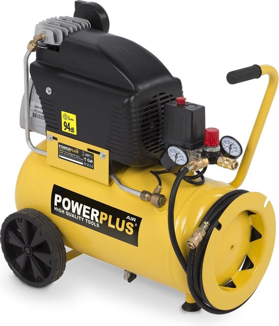 Powerplus POWX1790 - Compressor - 10 bar - 24 liter tankinhoud -  oliegesmeerd | bol.com