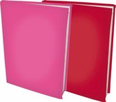 Rekbare boekenkaften A4 - Roze en Rood - 6 stuks