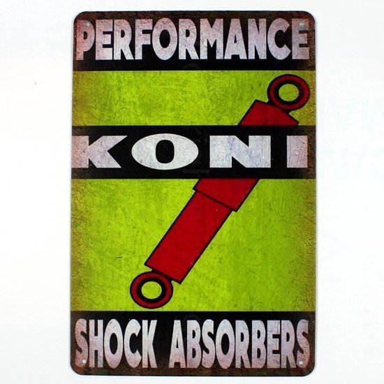 Auto - Garage - Schokbrekers - Koni - Metalen Decoratie Wandbord