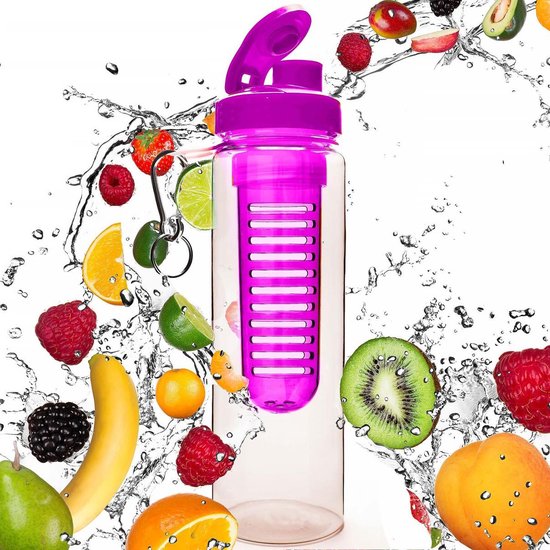 #DoYourFitness Fruitwater Drinkfles - »FruitInfusior« - 800ml - Pink