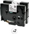 Compatibel voor Brother TZe-231 TZ 231 Zwart op wit labelprinter-tape 12mm x 8m voor P-Touch PT-1200, 2-Pack