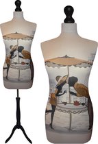 Coffee paspop met zwarte sparkling driepoot 36/38