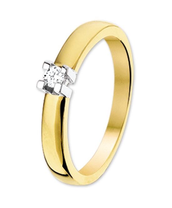 The Jewelry Collection Ring Diamant 0.10 Ct. - Bicolor Goud (14 Krt.)