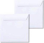100 Vierkante Enveloppen - 14x14 cm - Wit - Rechte klep - 90 grms - 140x140mm vierkant