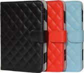 Designer Book Cover Case Hoes voor Pocketbook Aqua met ruitmotief, rood , merk i12Cover