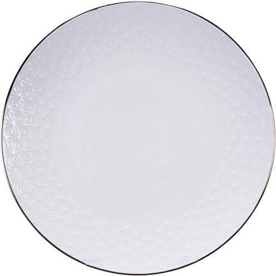 Set 4 Piatti Bianchi TOKYO Design Studio - Porcellana Giapponese Bordo Dorato 15cm