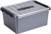 Boîte de rangement Sunware Q-Line - 15L - Plastique - Métallisé / Noir