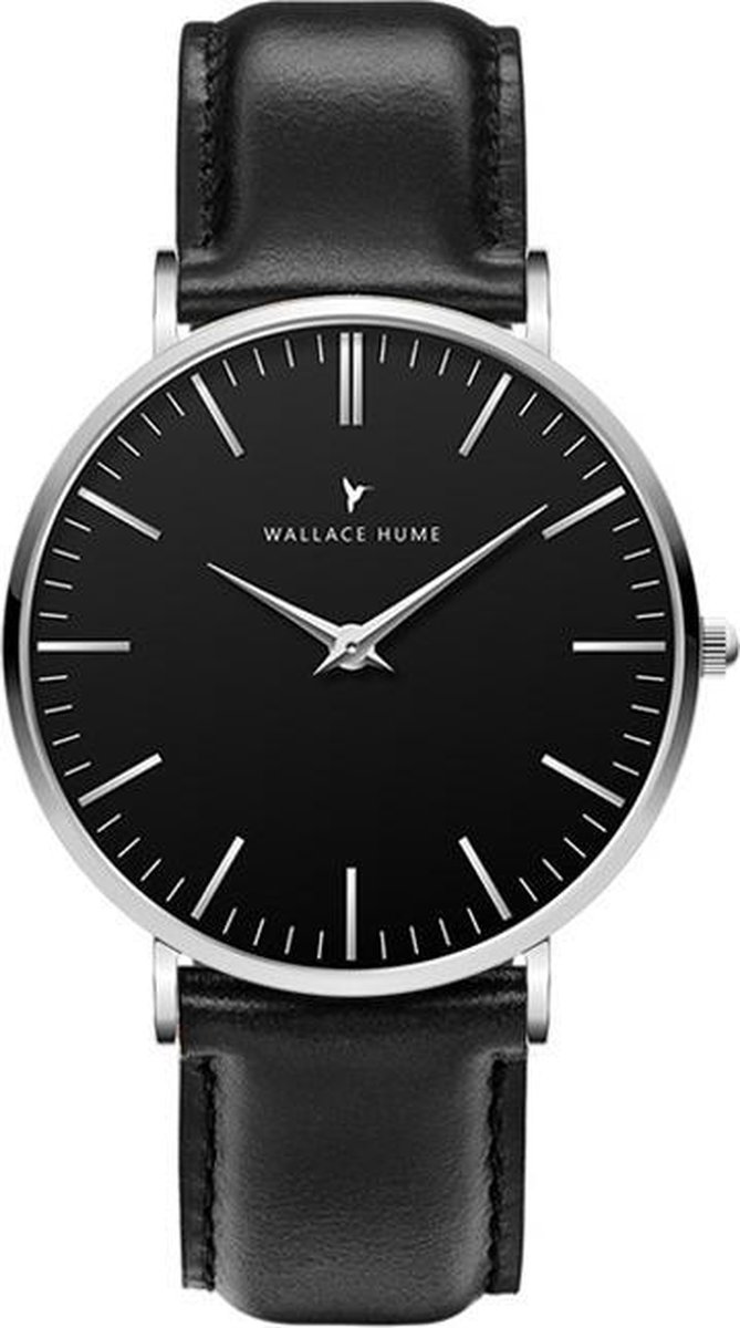 Wallace Hume Zwart - Horloge - Leer - Zwart