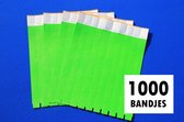 Grootverpakking: CombiCraft Blanco Tyvek Polsbandjes Neon Groen - 1000 stuks