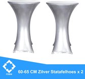 Statafelrok Luxe x 2 ZILVER - Statafel Tafelrok - Statafelhoes - Stretch – ∅60-65 x 110 cm | FDWB