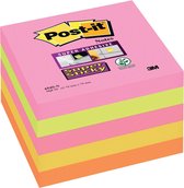 Post-it® Super Sticky Notes , Neon Roze (2), Limoen, Ultra Geel, Neon Oranje, 76mm x 76 mm, 5 Blokken, Individueel Verpakt, 90 Blaadjes/Blok