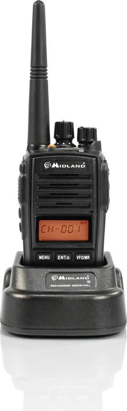 Midland GB1-R, Radio Bidirectionnelle Programmable À 8 Canaux 91 avec Ctcss, Antenne Magnétique avec Câble Inclus, Support De Montage, Microphone Et Support, Câble d'alimentation pour Allume-Cigare