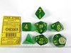 Afbeelding van het spelletje Polydice 7 Dobbelstenenset Borealis II Maple Green Yellow
