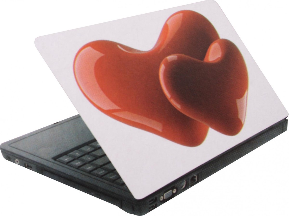 Tom Laptop Sticker Hartjes Rood/wit