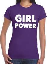 Girl Power tekst t-shirt paars dames XS