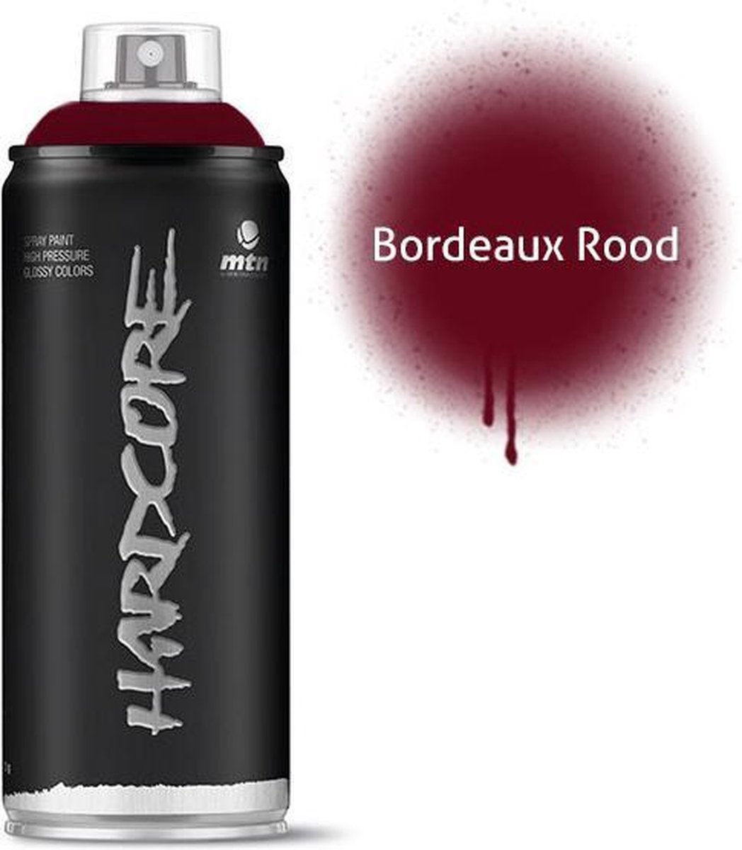 perzik Winkelcentrum Perceptie MTN Bordeaux Rode spuitverf - 400ml hoge druk en glans afwerking | bol.com