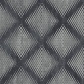 Hexagone ruit zwart/zilver modern (vliesbehang, zilver)
