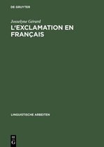 Linguistische Arbeiten- L'Exclamation En Français