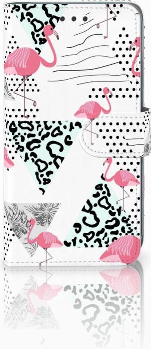 Apple iPhone Xr Telefoonhoesje met Pasjes Flamingo Triangle