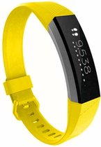Siliconen Smartwatch bandje - Geschikt voor Fitbit Alta / Alta HR siliconen bandje - geel - Strap-it Horlogeband / Polsband / Armband - Maat: Maat L