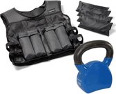 Tunturi - Fitness Set - Gewichtsvest 10 kg - Kettlebell 12 kg